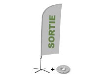 Ensemble Complet De Beach Flag Alu Wind Sortie Gris Français Croissilion