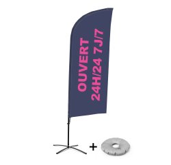 Ensemble Complet De Beach Flag Alu Wind Ouvert 24/7 Français Croissilion
