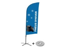 Ensemble Complet De Beach Flag Alu Wind Pneus D'hiver Français Croissilion