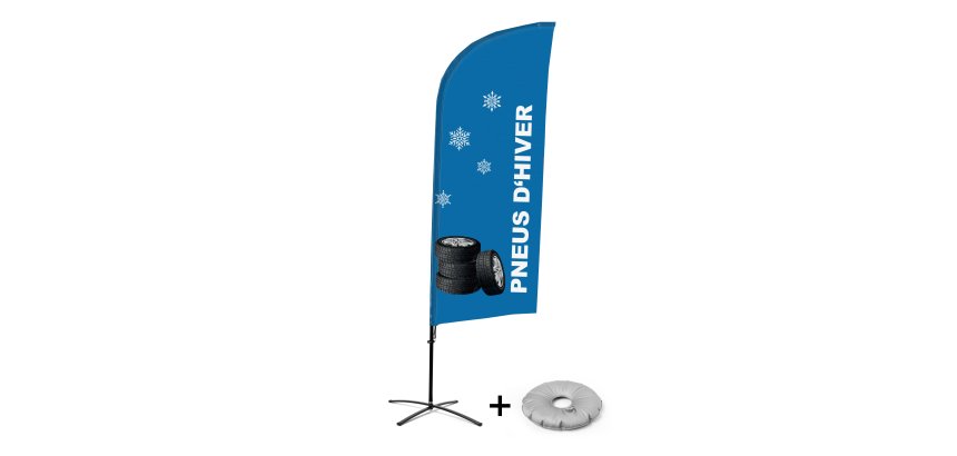 Complete Set of Beach Flag Alu Wind French Croissilion Winter Tires