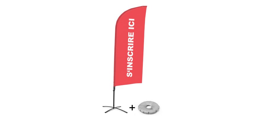 Complete Set of Aluminum Beach Flag Wind Sign Here Red French Croix de Savoie
