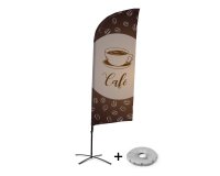 Ensemble Complet De Beach Flag Alu Wind Café Français Croissilion