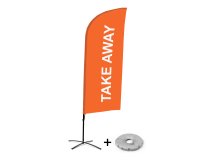 Beachflag Alu Wind Komplett-Set Take Away Orange Kreuzständer
