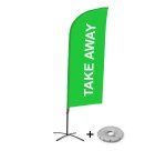 Bandera Aluminio Vela Kit Completo Comida para Llevar Verde Base Cruz