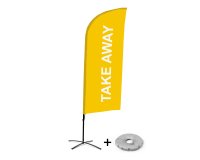 Bandera Aluminio Vela Kit Completo Comida para Llevar Amarillo Base Cruz