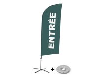 Ensemble Complet De Beach Flag Alu Wind Entrée Gris Français Croissilion