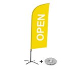 Bandera Aluminio Vela Kit Completo Abierto Amarillo Inglés Base Cruz