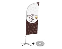 Bandera Aluminio Vela Kit Completo Café para llevar Inglés Base Cruz