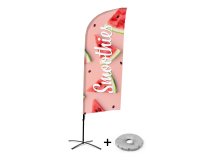 Bandera Aluminio Vela Kit Completo Batidos Sandía Base Cruz