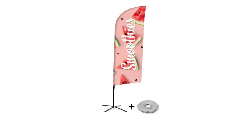 Bandera Aluminio Vela Kit Completo Batidos Sandía Base Cruz