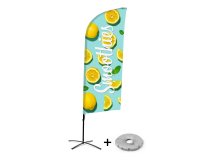 Bandera Aluminio Vela Kit Completo Batidos Limón Base Cruz