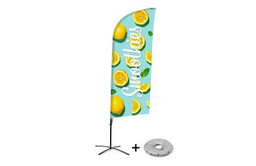 Bandera Aluminio Vela Kit Completo Batidos Limón Base Cruz