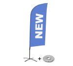 Bandera Aluminio Vela Kit Completo Nuevo Azul Inglés Base Cruz