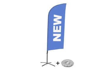 Bandera Aluminio Vela Kit Completo Nuevo Azul Inglés Base Cruz