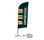 Bandera Aluminio Vela Kit Completo Bocadillos Inglés Base Cruz