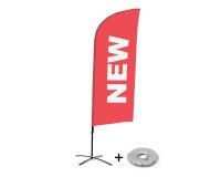 Bandera Aluminio Vela Kit Completo Nuevo Rojo Inglés Base Cruz