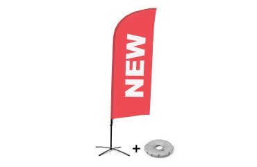 Bandera Aluminio Vela Kit Completo Nuevo Rojo Inglés Base Cruz