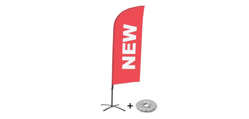 Bandera Aluminio Vela Kit Completo Nuevo Rojo Inglés Base Cruz