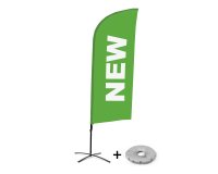 Bandera Aluminio Vela Kit Completo Nuevo Verde Inglés Base Cruz