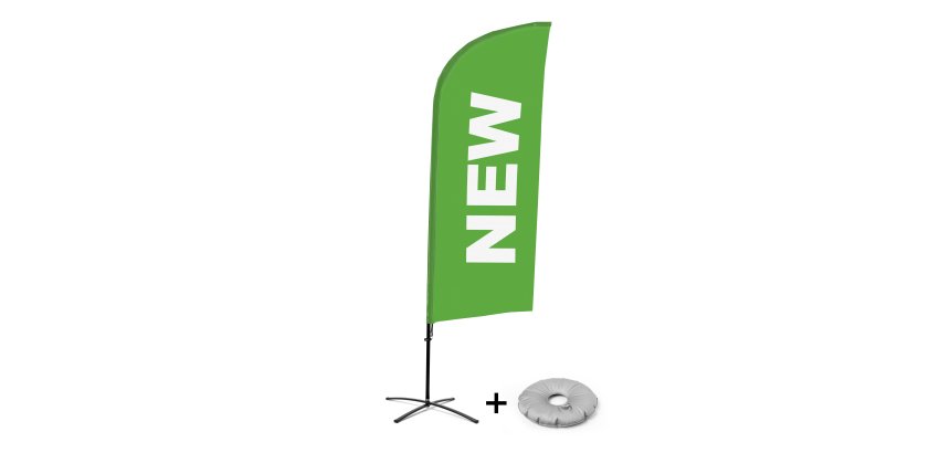 Bandera Aluminio Vela Kit Completo Nuevo Verde Inglés Base Cruz