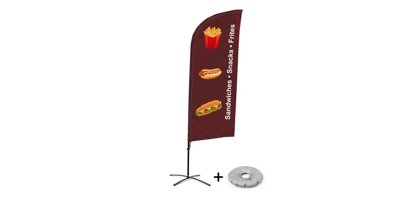Bandera Aluminio Vela Kit Completo Bocadillos Inglés Base Cruz