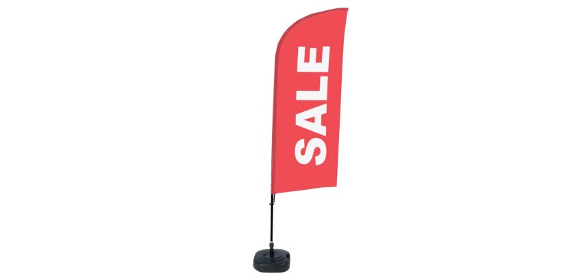 ensemble Complet Drapeau publicitaire Beach Flag Alu Wind Winde Rouge Anglais Réservoir d'eau