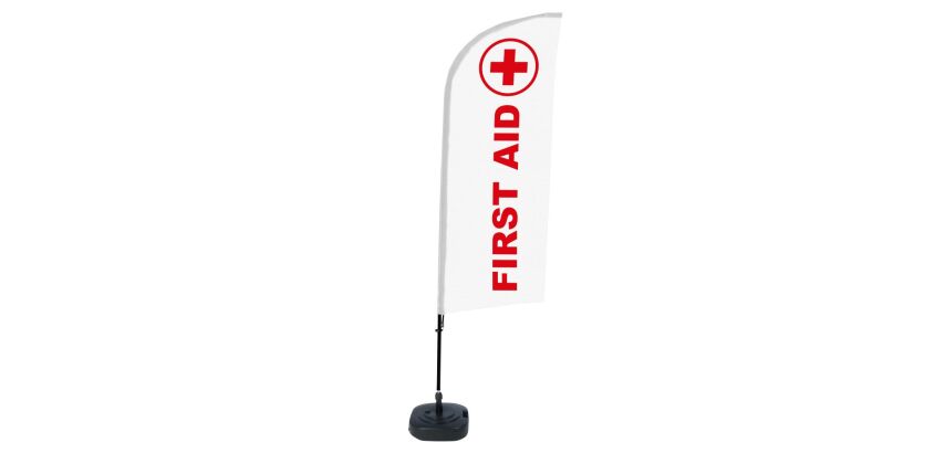 Beach Flag Alu Wind Complete Set First Aid English