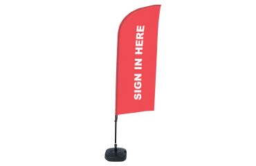Bandera Aluminio Vela Kit Completo Regístrese Aquí Rojo Inglés Tanque de Agua