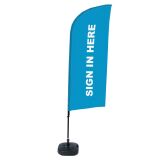 Bandera Aluminio Vela Kit Completo Regístrese Aquí Azul Inglés Tanque De Agua
