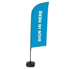 Bandera Aluminio Vela Kit Completo Regístrese Aquí Azul Inglés Tanque De Agua