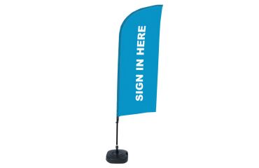 Bandera Aluminio Vela Kit Completo Regístrese Aquí Azul Inglés Tanque de Agua