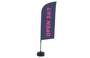 Bandera Aluminio Vela Kit Completo Abierto 24/7 Inglés Tanque de Agua