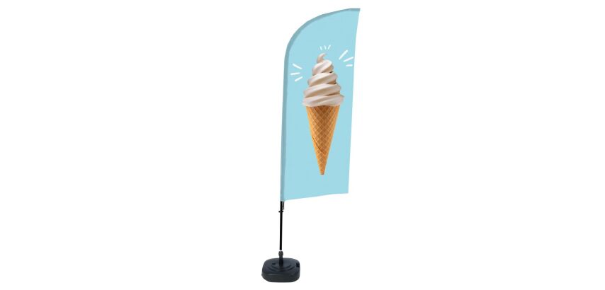 Bandera Aluminio Vela Kit Completo Helado ECO