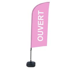 Ensemble Complet De Beach Flag Alu Wind Ouvert Rose Français ECO