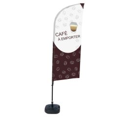 Ensemble Complet De Beach Flag Alu Wind Coffee To Go Français ECO