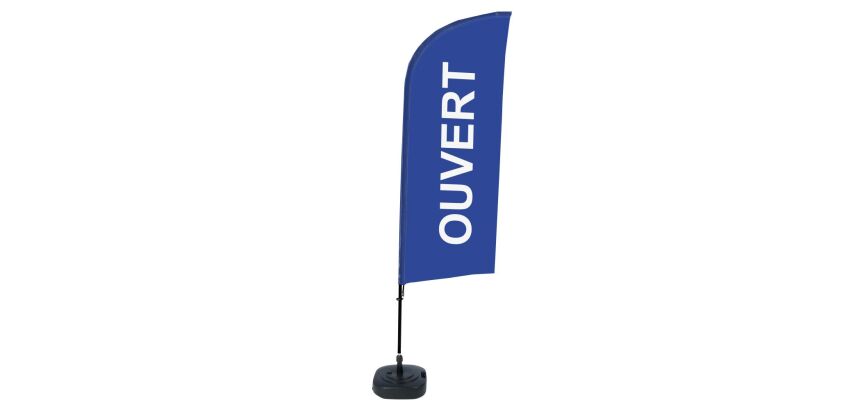 Komplett-Set Beach Flag Alu Wind Ouvert Französisch blau ÖKO