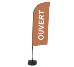Komplettset Strandflagge Alu Wind Ouvert Französisch braun mit Wassertank