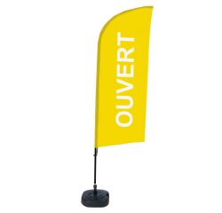 Ensemble Complet De Beach Flag Alu Wind Ouvert Jaune Français ECO