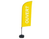 Complete set Beach Flag Alu Wind Ouvert Frans geel met waterreservoir
