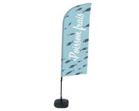 Ensemble Complet De Beach Flag Alu Wind Poisson Frais Français Réservoir D'eau