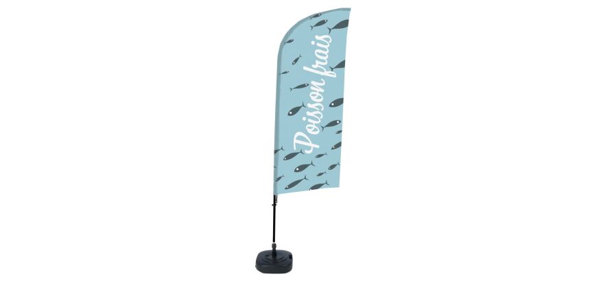 Complete set Beach Flag Alu Wind Poisson Frais Frans met waterreservoir