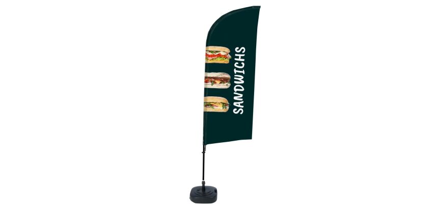 Complete set Beach Flag Alu Wind Sandwichs Frans ECO