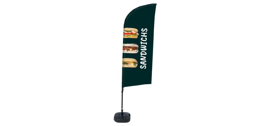 Complete Set of Aluminum Beach Flags Wind Sandwiches French Water Reservoir