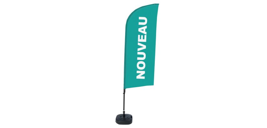 Komplettset Strandflagge Alu Wind Nouveau Französisch Türkis ÖKO