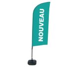 Complete set Beach Flag Alu Wind Nouveau Frans turkoois met waterreservoir