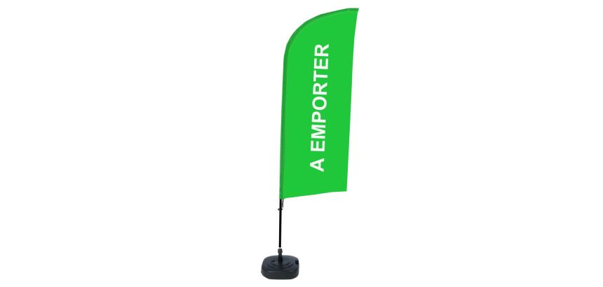 Complete Set of Green Aluminum Wind Beach Flag French