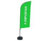 Ensemble Complet De Beach Flag Alu Wind Take Away Vert Français Réservoir D'eau