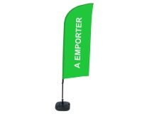 Ensemble Complet De Beach Flag Alu Wind Take Away Vert Français Réservoir D'eau