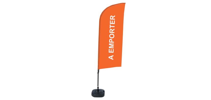 Complete Set of Beach Flag Alu Wind Take Away Orange French