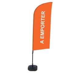Ensemble Complet De Beach Flag Alu Wind Take Away Orange Français Réservoir D'eau